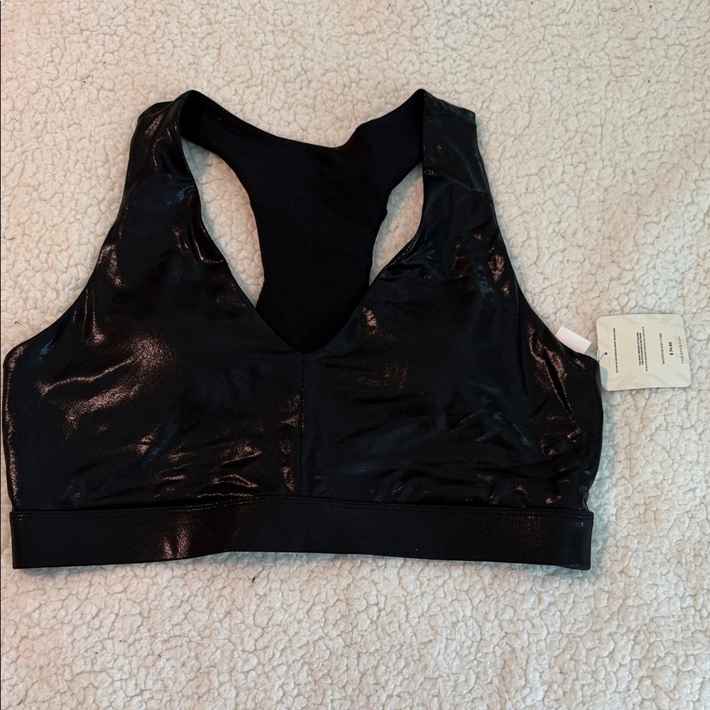 Fabletics Shiny Black Sports Bra